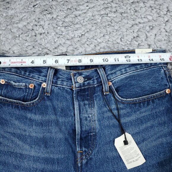 Levi's Premium Wedgie Straight Jeans Distressed Ripped Destroyed Blue Size 28x28 - Picture 10 of 12